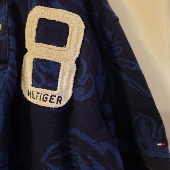 Tommy Hilfiger Boy's Navy White Floral 8 Collared Shirt - Size Large or 12-14 - Picture 5 of 6